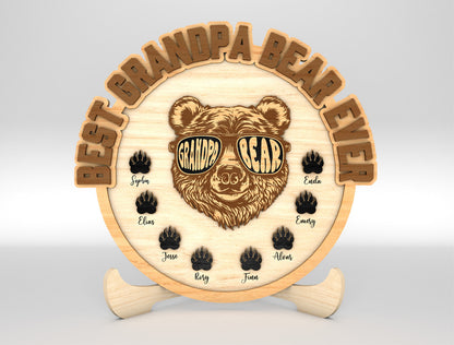 Personalized Daddy Bear Ever SVG Laser Cut File for Glowforge and xTool