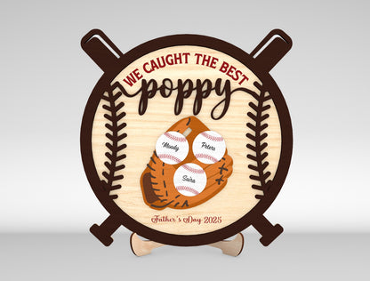 Personalized Baseball Dad Sign SVG Laser Cut File for Glowforge and xTool