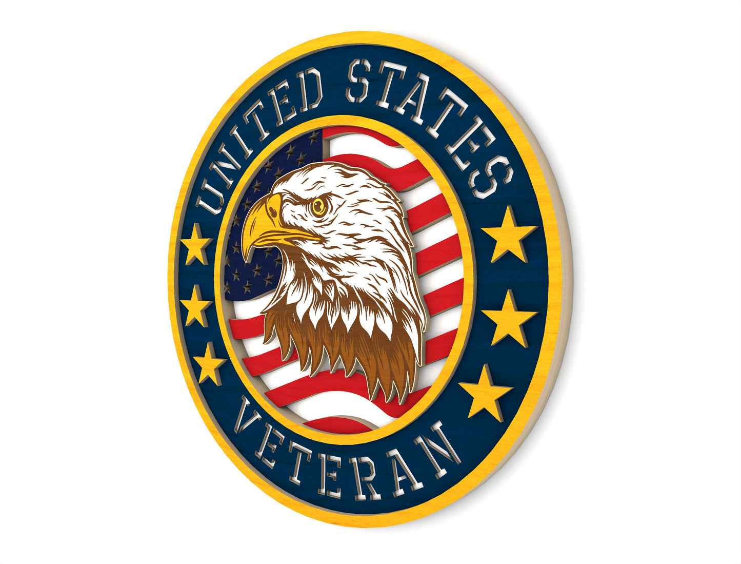 United States Veteran Eagle Sign SVG for Glowforge and LightBurn