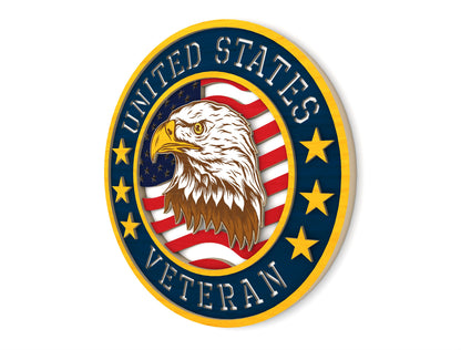 United States Veteran Eagle Sign SVG for Glowforge and LightBurn