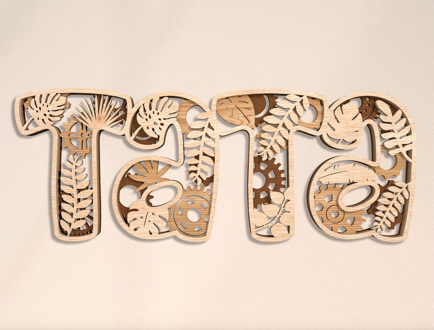 Dad Word Art Laser Cut Bundle | Multilingual Father Typography | Layered Wooden Letter Decor | Glowforge, xTool, LightBurn, etc.