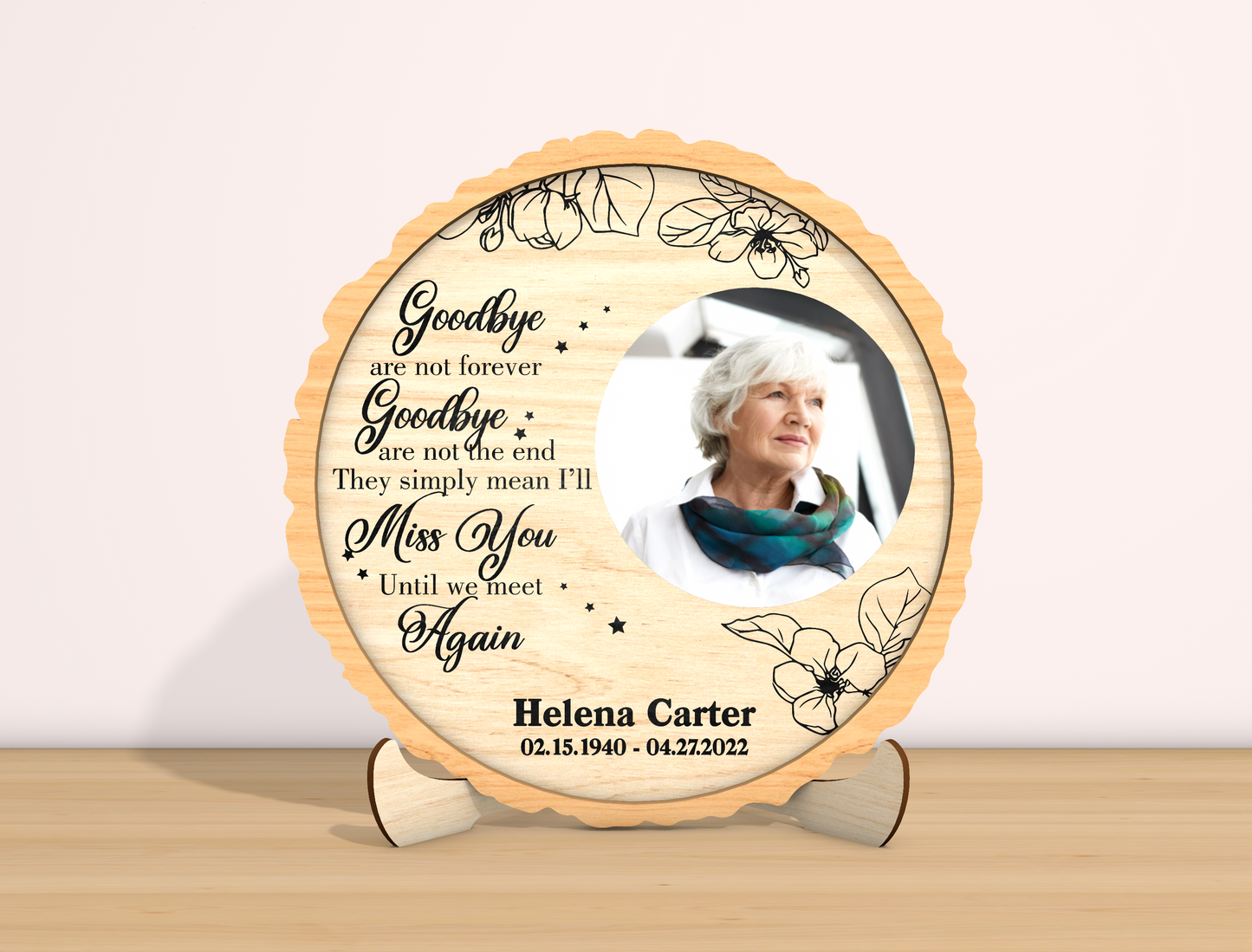 Memorial Round Photo Sign SVG Laser Cut File for Glowforge