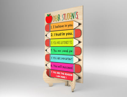 Teacher Motivational Pencil Sign SVG Laser Cut File for LightBurn