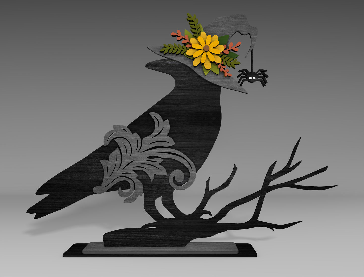 Halloween Raven Crow SVG Bundle for Glowforge xTool LightBurn 3 Designs