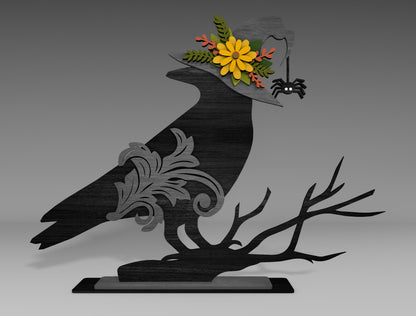 Halloween Raven Crow SVG Bundle for Glowforge xTool LightBurn 3 Designs