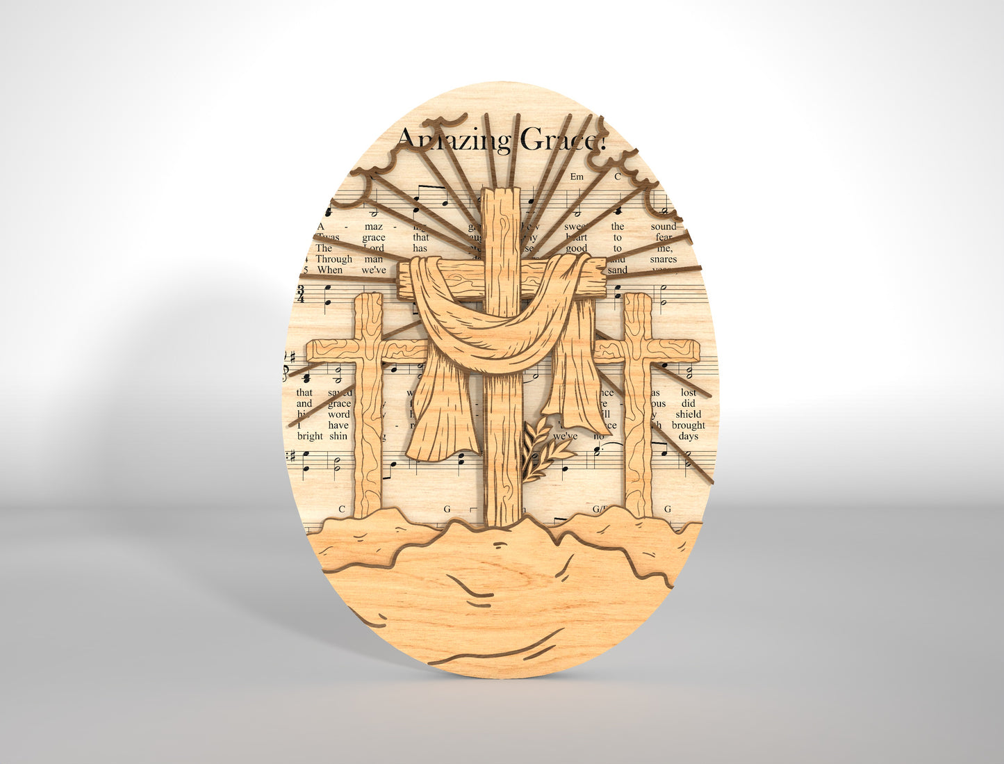 Christian Easter Cross Egg SVG Jesus Cross Decor for Glowforge and xTool
