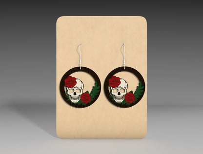 Halloween Skull Mushroom Earrings SVG Bundle 3 Designs for Glowforge xTool LightBurn