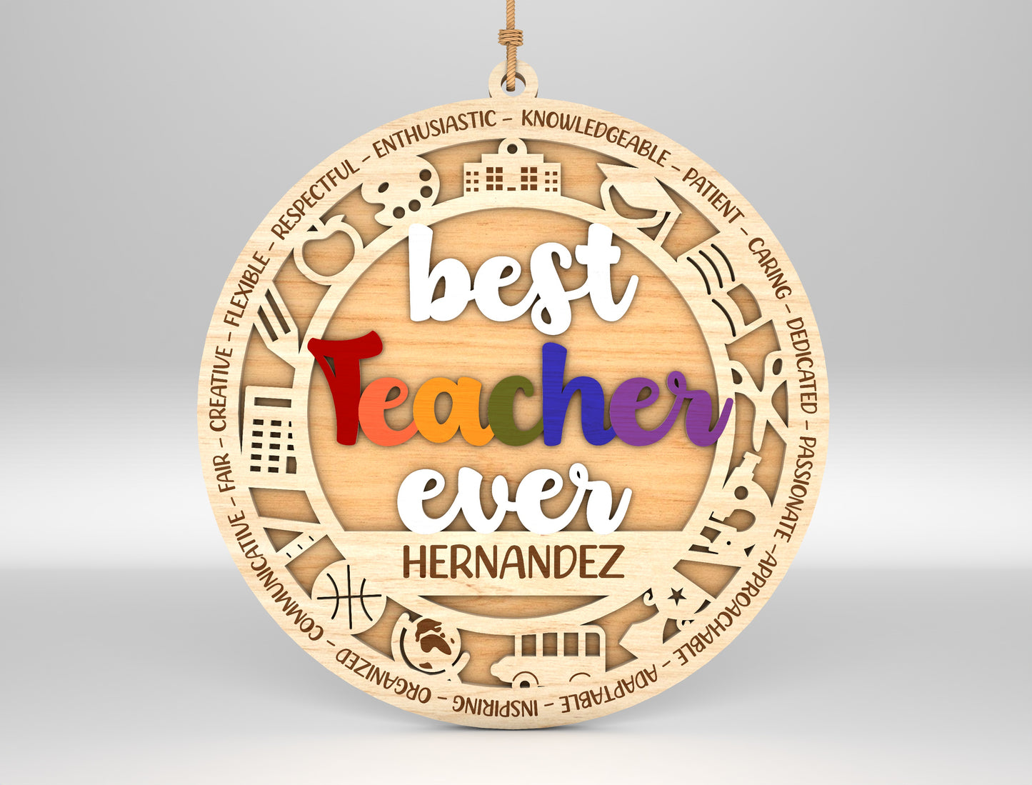 Personalized Teacher Ornament SVG Bundle for Glowforge and xTool