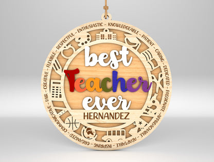 Personalized Teacher Ornament SVG Bundle for Glowforge and xTool