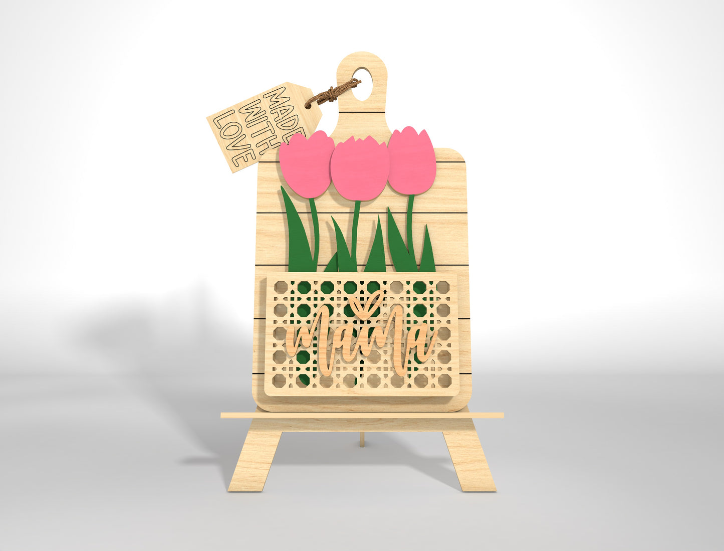 Cutting Board Mom Flower Holder SVG Bundle for Glowforge and xTool