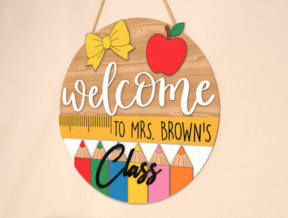 Personalized Classroom Door Sign SVG Laser Cut File for Glowforge and xTool