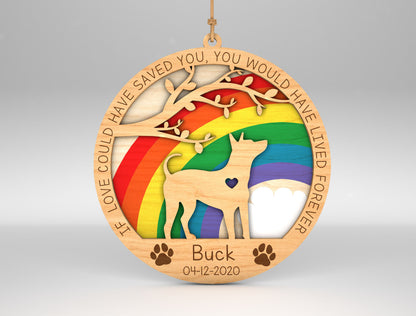 105 Dog Breeds Rainbow Memorial Ornament SVG Bundle Laser Cut File for Glowforge
