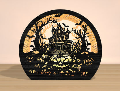 Haunted House Halloween Lantern SVG Bundle for Glowforge xTool LightBurn