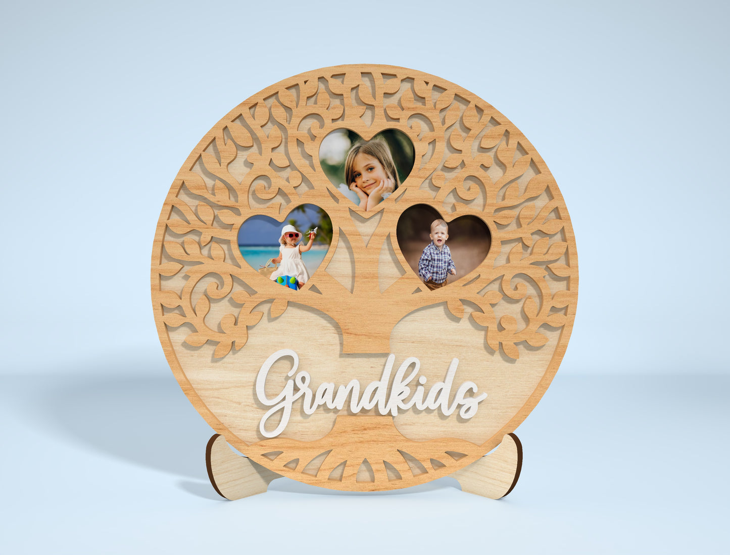 Grandkids Photo Frame SVG Bundle Family Tree Tabletop Laser Cut File for Glowforge and xTool