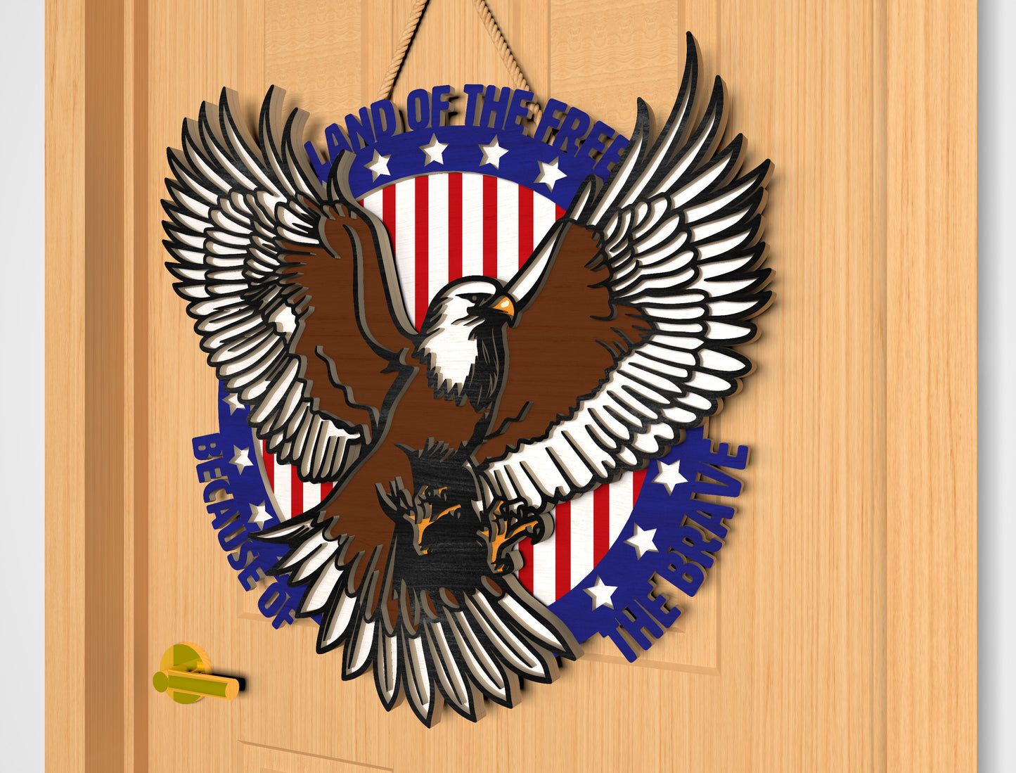 Land of the Free Eagle SVG Laser Cut File for Glowforge