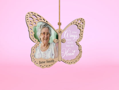 Butterfly Memorial Photo Ornament SVG Laser Cut File for Glowforge