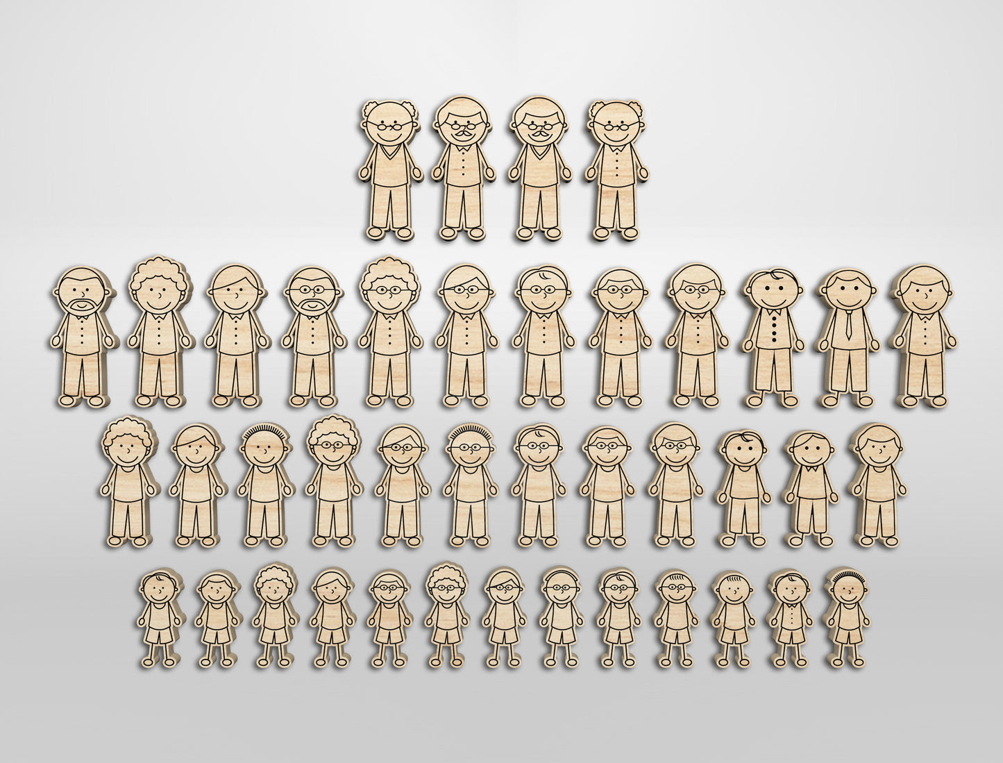 Cute Family Shaker Heart SVG Bundle for Glowforge and xTool