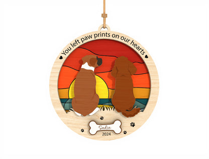 Dog Memorial Ornament SVG Bundle Pet Silhouette Laser Cut File for Glowforge, xTool
