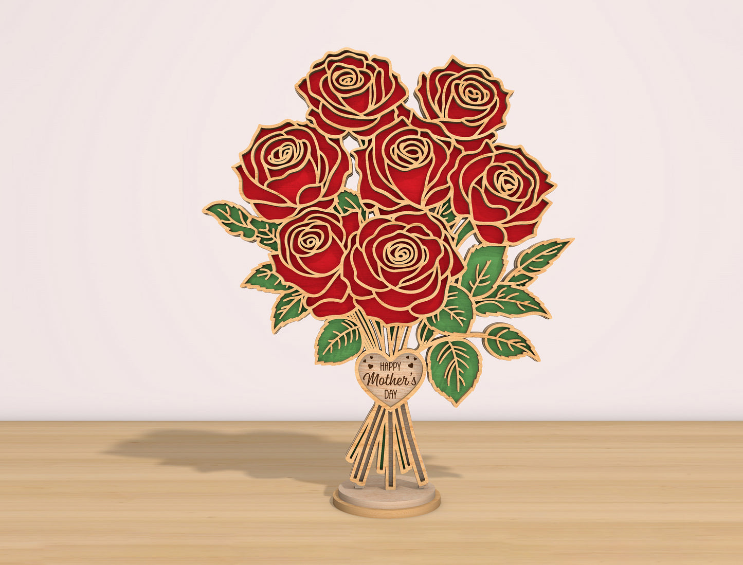 Rose Bouquet Stand SVG Laser Cut File for Glowforge and LightBurn