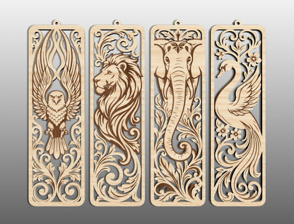 Woodland Animal Bookmark SVG Bundle 26 Designs for LightBurn Glowforge xTool