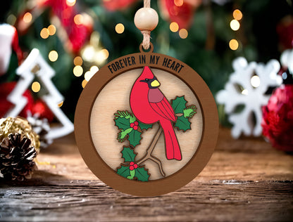 Cardinal Memorial Ornament SVG Bundle for Glowforge and LightBurn