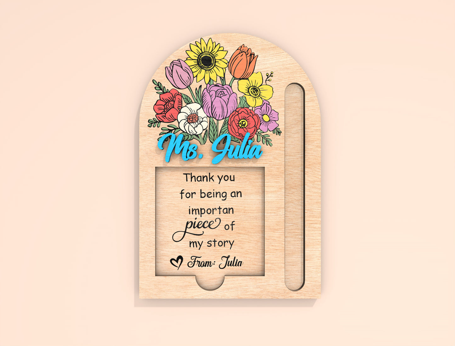 Personalized Teacher Sticky Note Holder SVG Bundle Laser Cut File for Glowforge and LightBurn