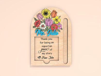 Personalized Teacher Sticky Note Holder SVG Bundle Laser Cut File for Glowforge and LightBurn