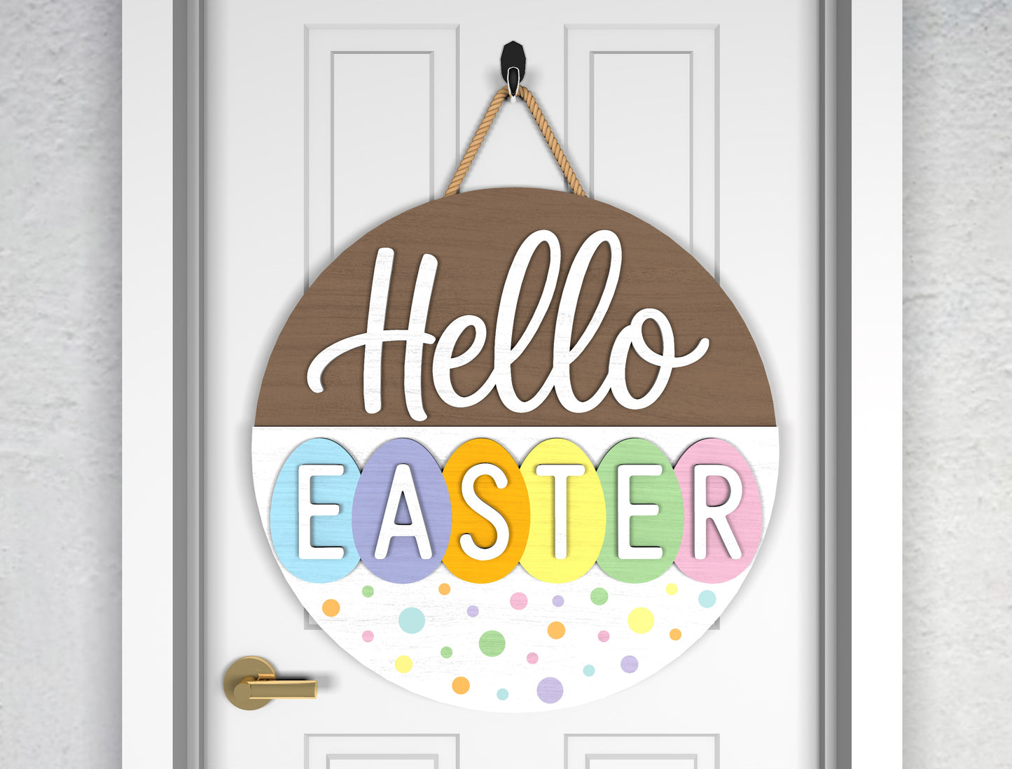 Easter Door Hanger Bundle SVG 9 Spring Welcome Designs for LightBurn and xTool