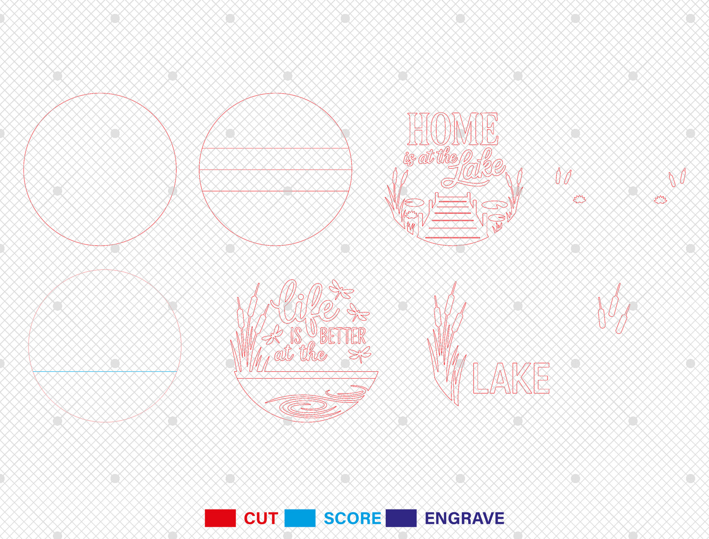 Lake House Door Hanger SVG Bundle for Glowforge and xTool