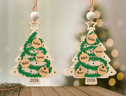 Personalized Family Christmas Tree Ornament SVG Bundle 3