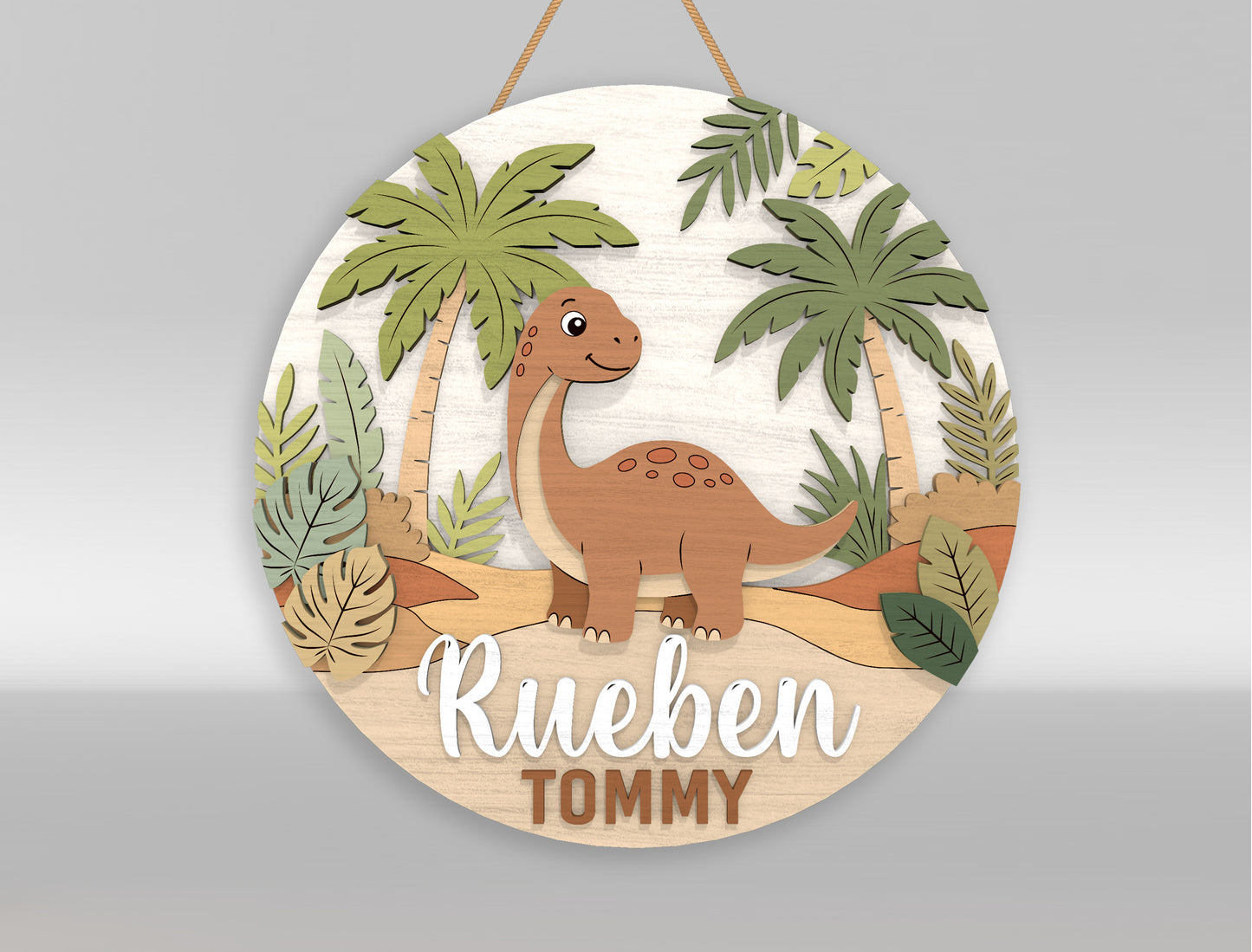 Dinosaur Nursery Door Sign SVG for LightBurn and xTool