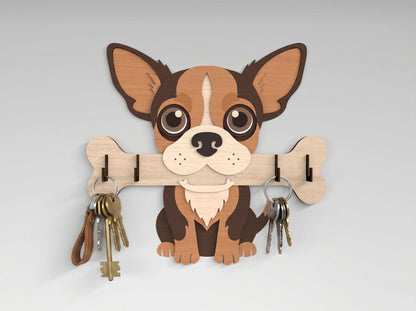 Dog Breed Key Holder SVG Bundle for Glowforge and LightBurn