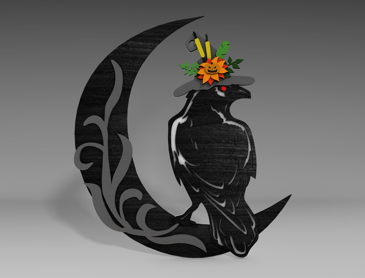Halloween Raven Standing Decor SVG Bundle for Glowforge xTool LightBurn