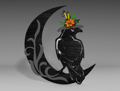 Halloween Raven Standing Decor SVG Bundle for Glowforge xTool LightBurn