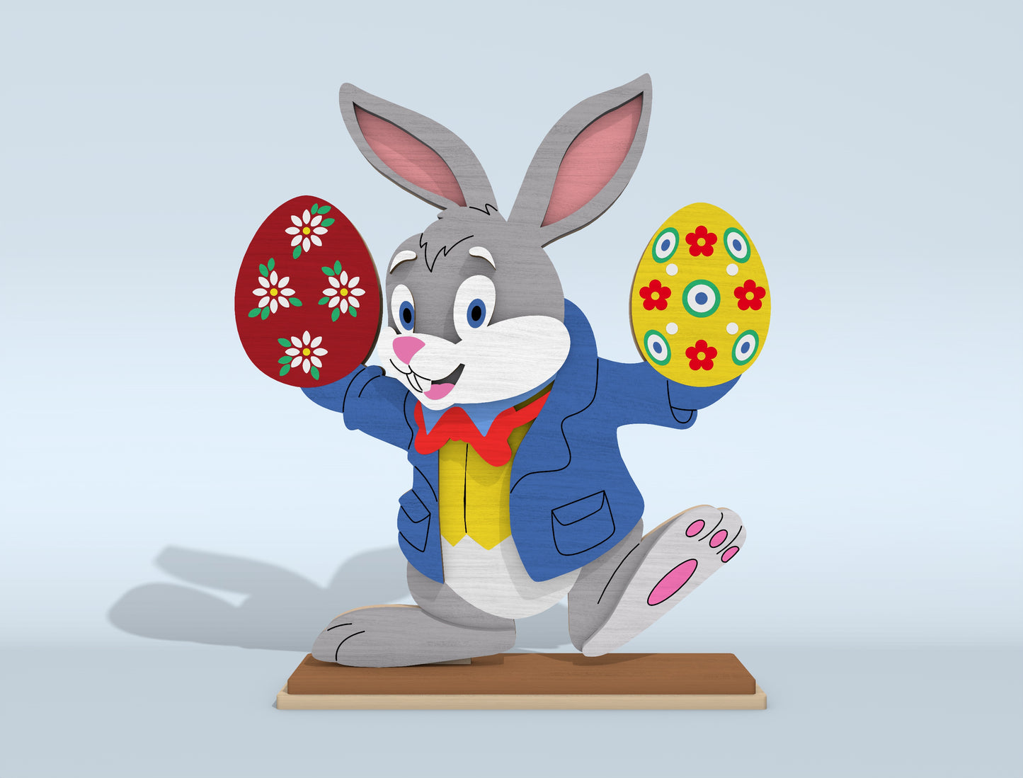 7 Easter Bunny Standee Designs | Cartoon Rabbit & Egg Laser Cut File | Digital Download | Ready to Cut for Glowforge, xTool, LightBurn, etc.
