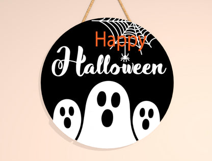 Halloween Round Door Hanger SVG Bundle for Glowforge xTool LightBurn 6 Designs
