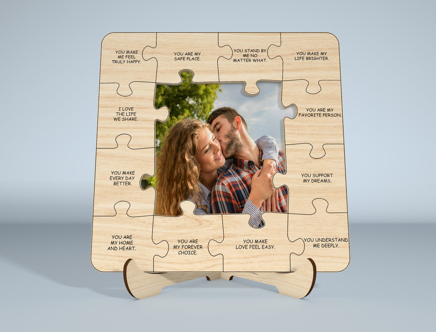 Couple Puzzle Photo Frame Laser Cut File Bundle | Romantic Love Decor | Wooden Keepsake Art | Glowforge, xTool, LightBurn, etc.