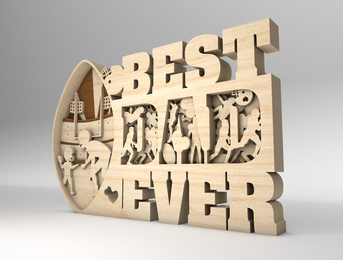 Best Dad Ever Sports Sign SVG Laser Cut File for xTool and Glowforge