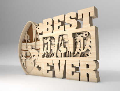 Best Dad Ever Sports Sign SVG Laser Cut File for xTool and Glowforge