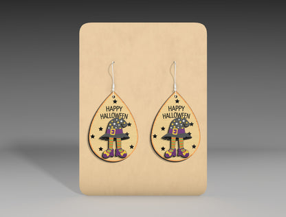 Halloween Witch Boots Teardrop Earrings SVG Bundle 3 Designs for Glowforge LightBurn