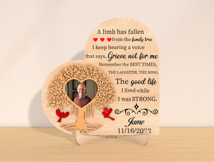 Memory Tree Memorial SVG Photo Frame Laser Cut File for Glowforge and LightBurn