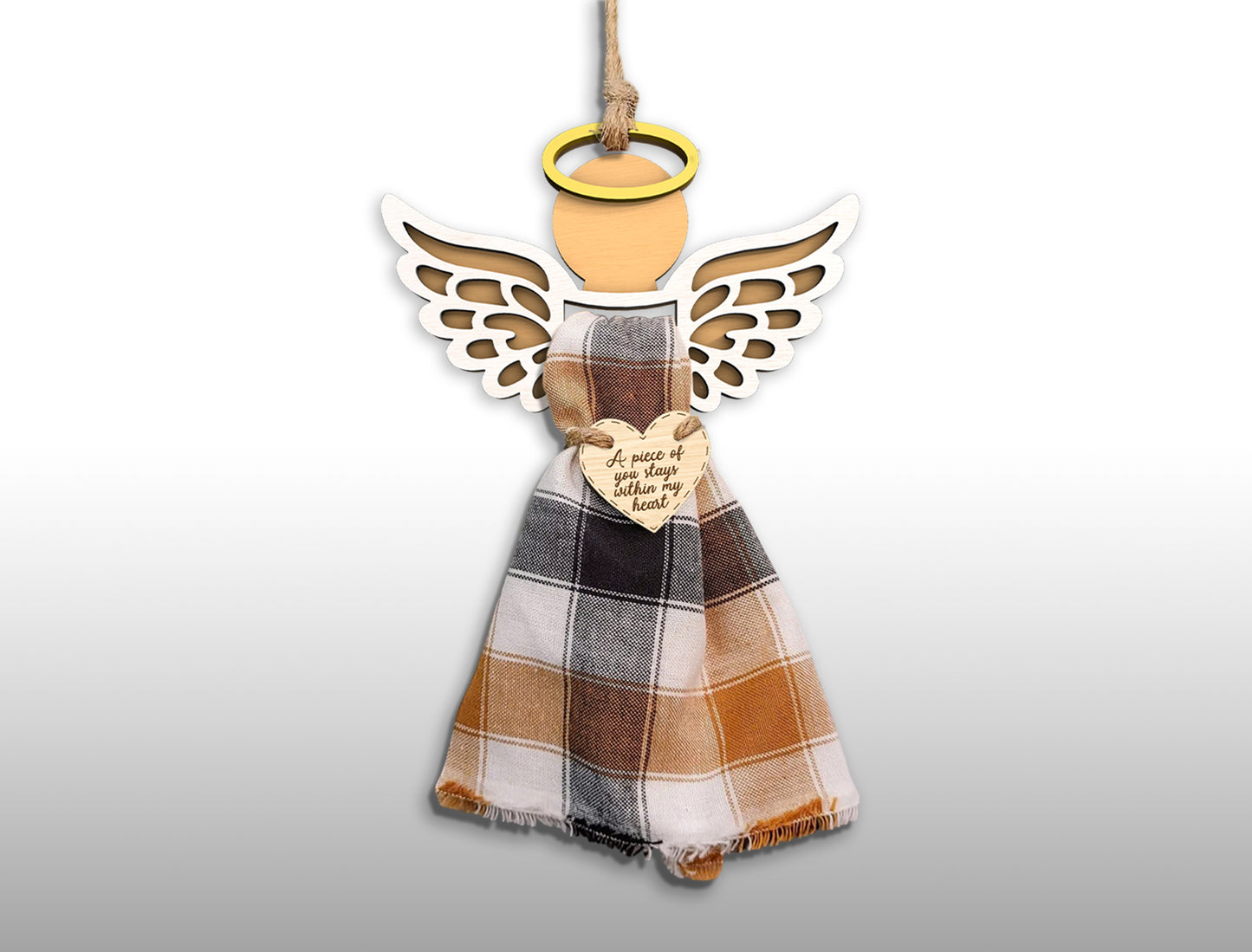 Personalized Angel Memorial Ornament SVG Bundle for Glowforge and xTool