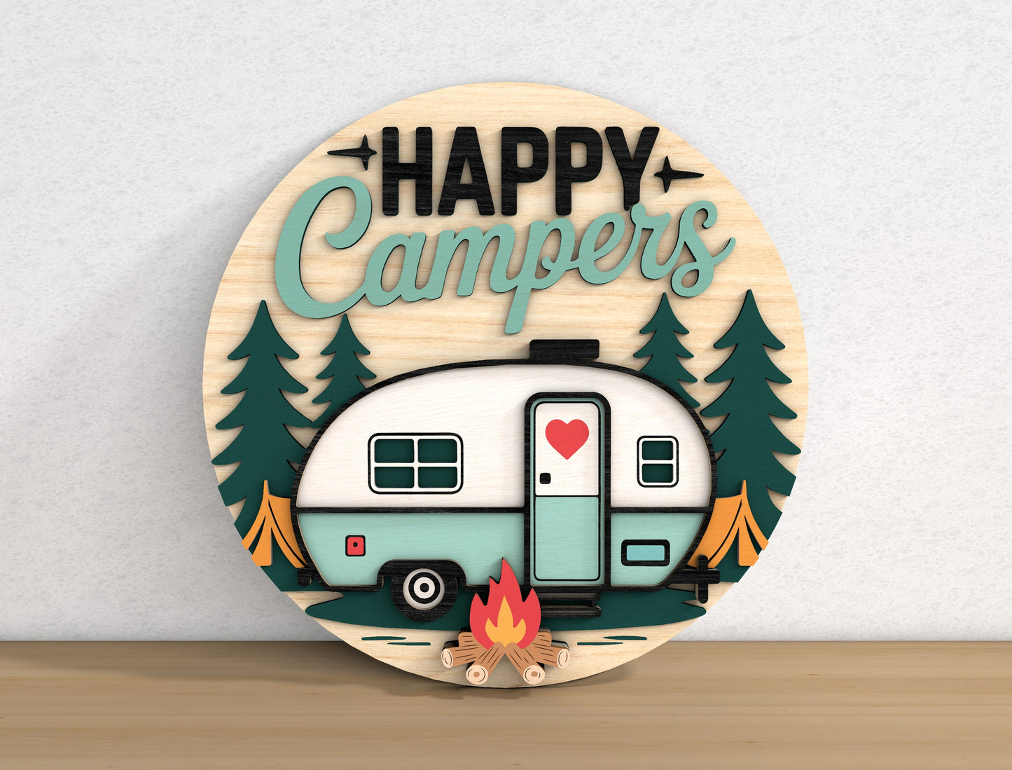 Camping Adventure SVG Bundle with 9 Camper Signs for Glowforge and xTool