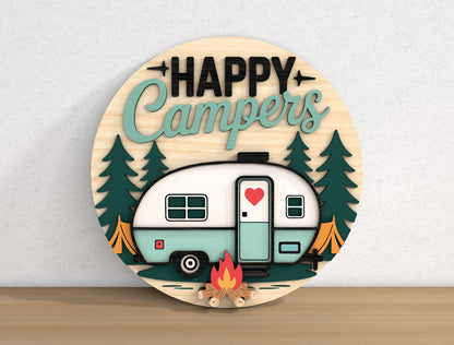 Camping Adventure SVG Bundle with 9 Camper Signs for Glowforge and xTool