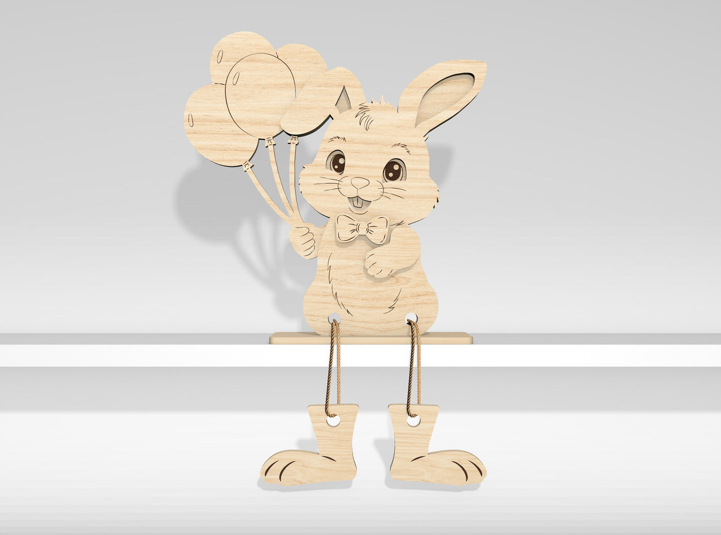 12 Easter Bunny Shelf Sitters SVG Laser Cut File for Glowforge and xTool