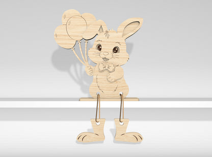 12 Easter Bunny Shelf Sitters SVG Laser Cut File for Glowforge and xTool