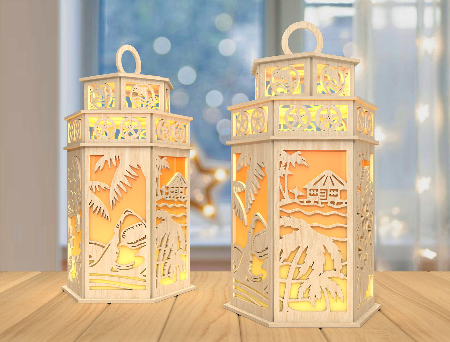 DIY Ocean Lantern SVG Laser Cut File for Glowforge and xTool