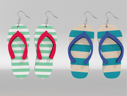 Flip Flop Earrings SVG Bundle Laser Cut File for Glowforge and xTool