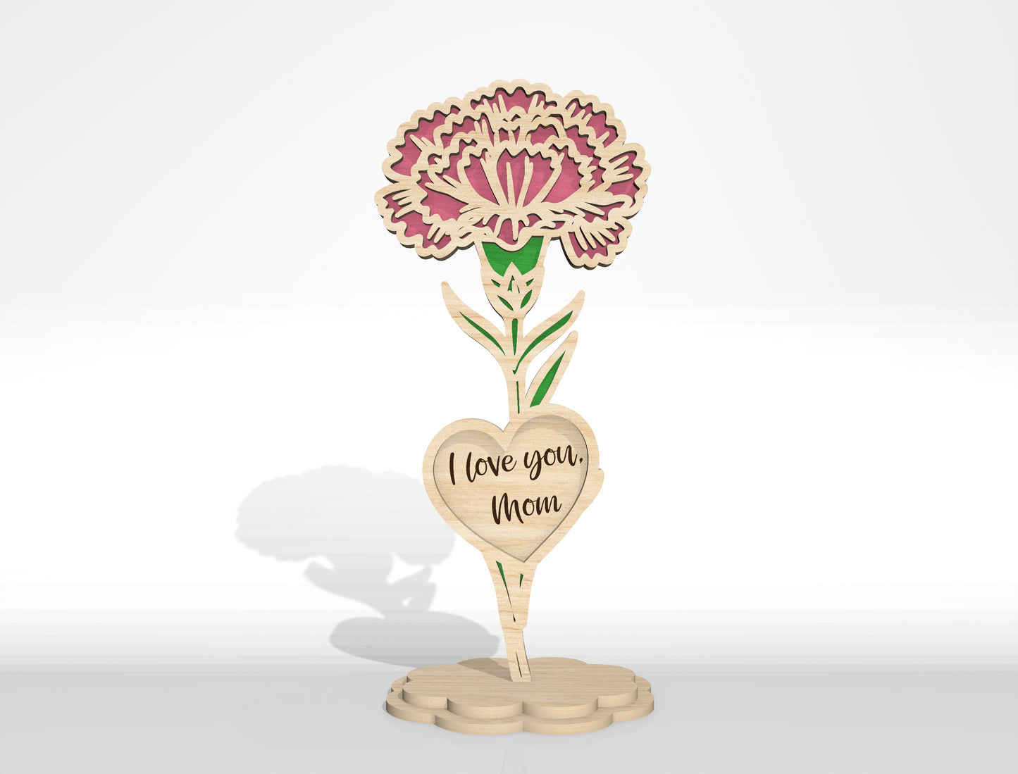 Floral Heart Stand SVG Bundle Layered Flower for xTool