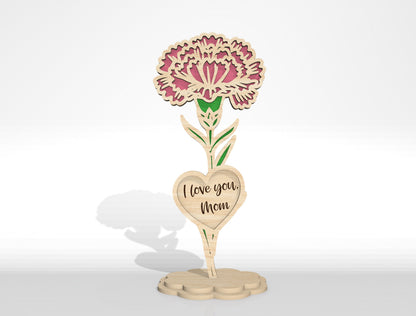 Floral Heart Stand SVG Bundle Layered Flower for xTool